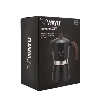 Cafetera Italiana Wayu 450 ml Negra - miniatura 1
