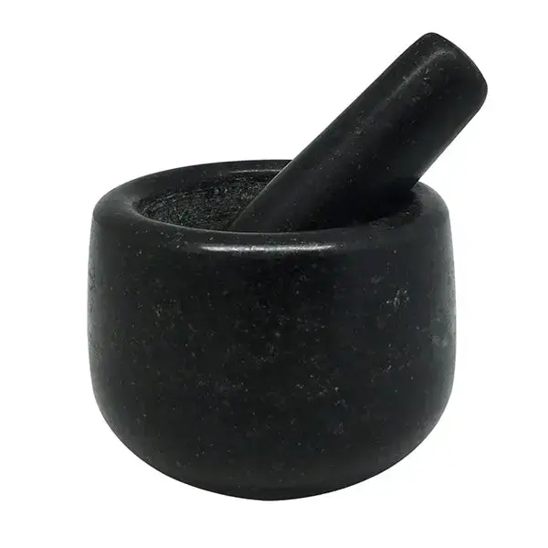Mortero de piedra negro para cocina wayu