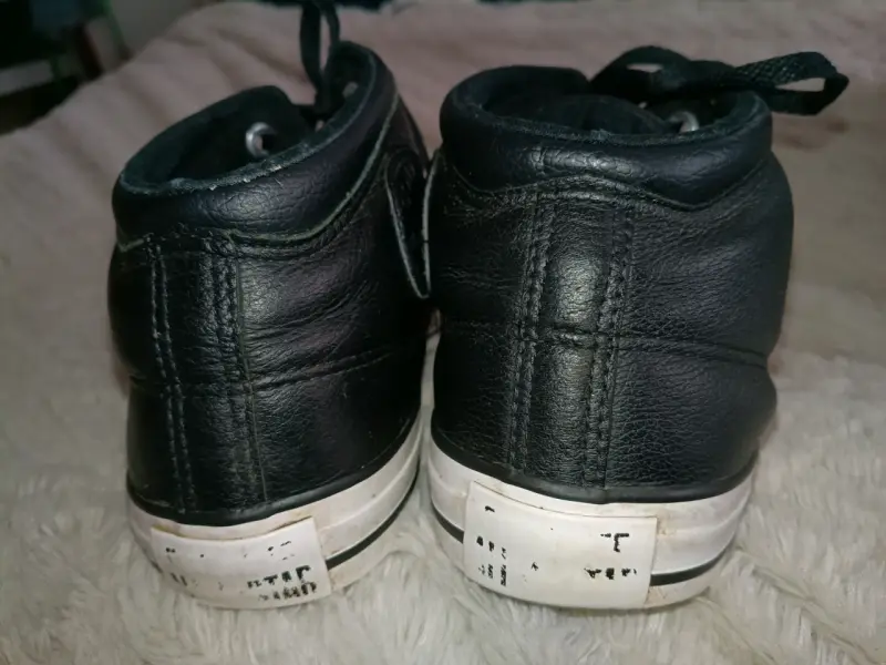 Zapatillas negras de cuero Converse All Star - 3