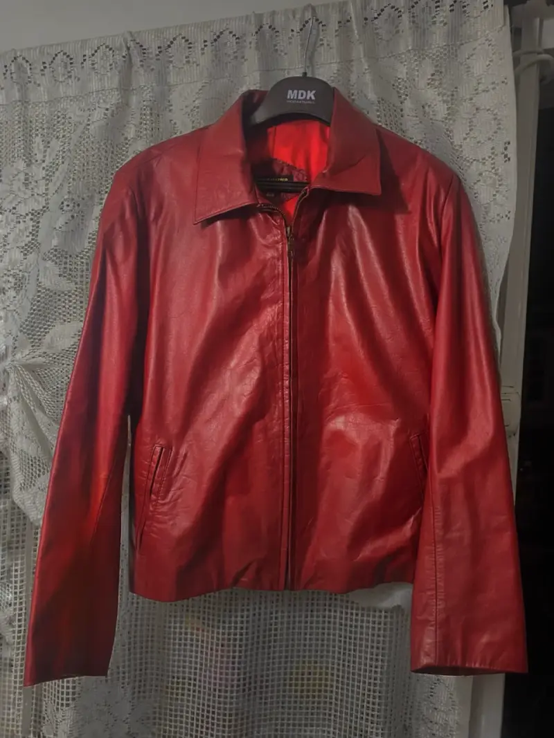 Chaqueta de cuero roja- Talla M - 1