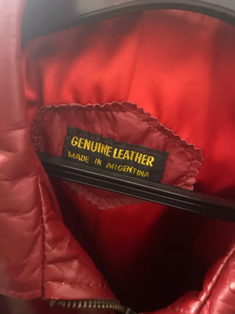 Chaqueta de cuero roja- Talla M - 2