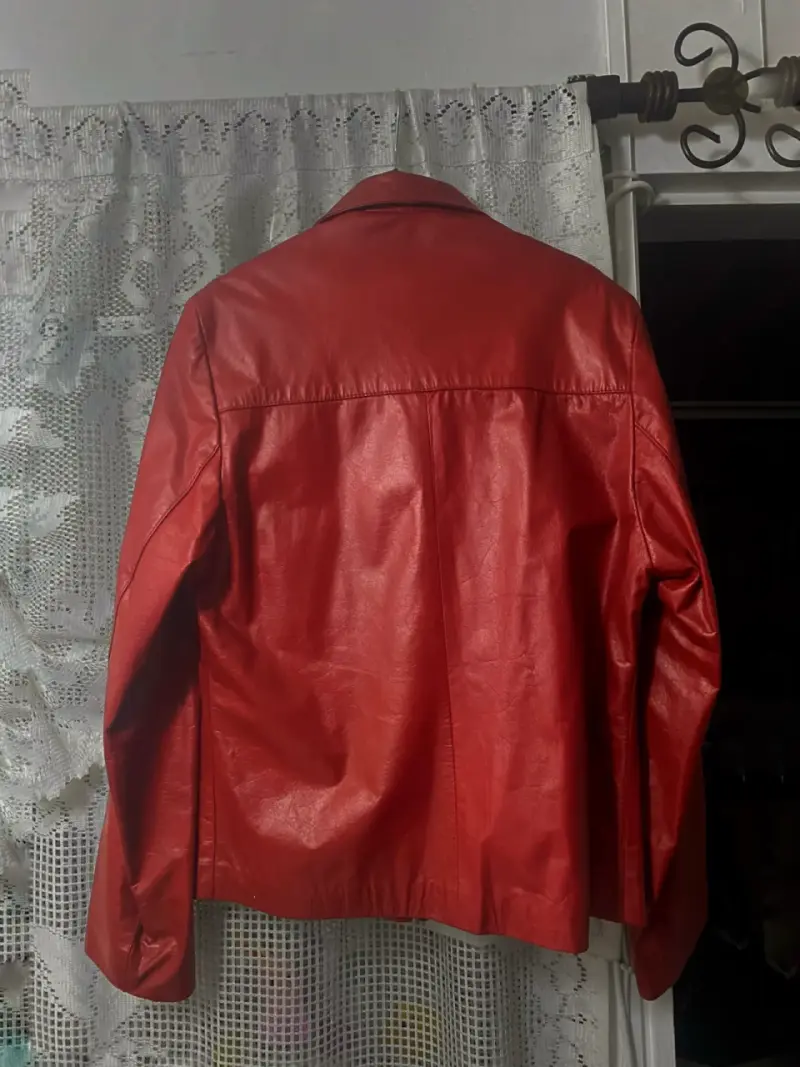 Chaqueta de cuero roja- Talla M - 3