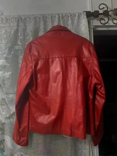 Chaqueta de cuero roja- Talla M - miniatura 3