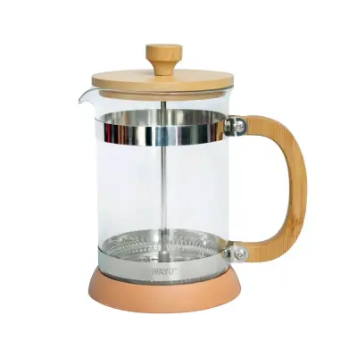 Cafetera Francesa de Vidrio y Bambú Wayu - miniatura 1