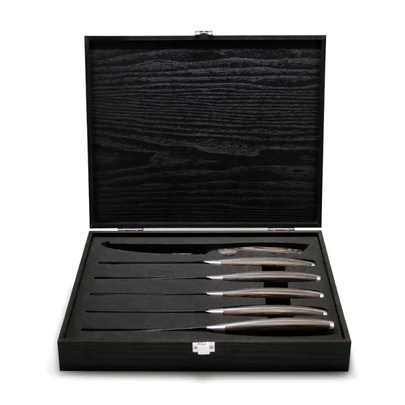 Set de cuchillos de carne Wayu en caja de madera - 1