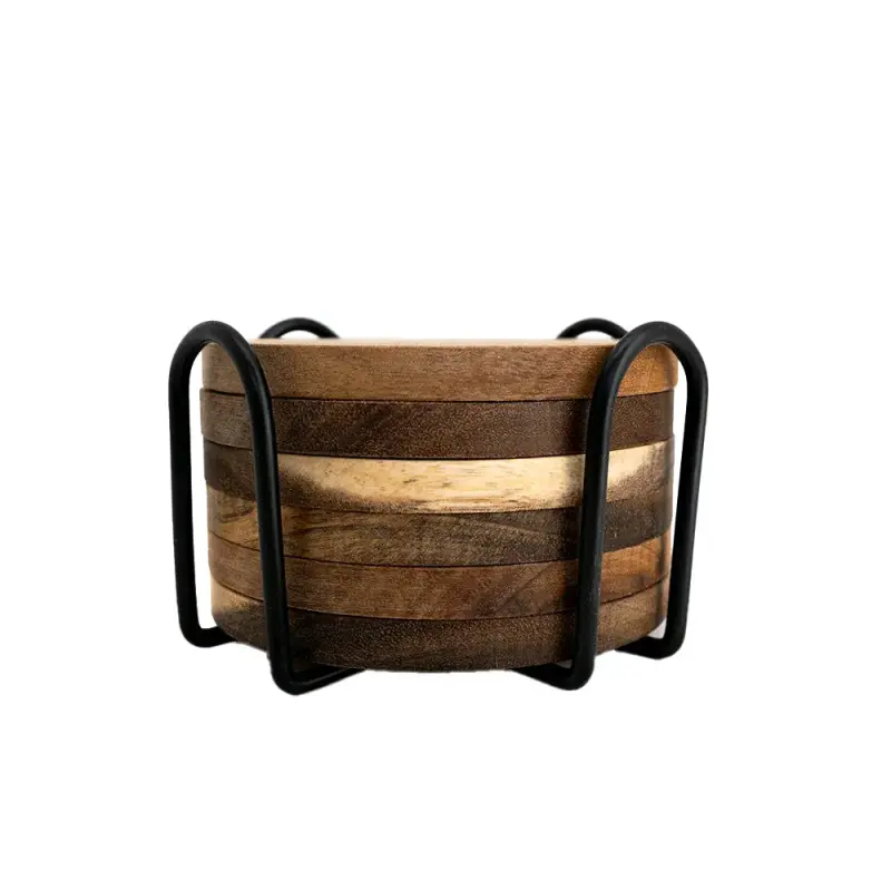 Posavasos de madera Wayu con soporte - 3