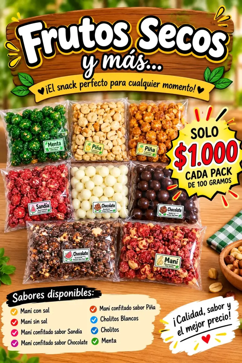 Pack de Frutos Secos 100g ( incluye 10 sabores)