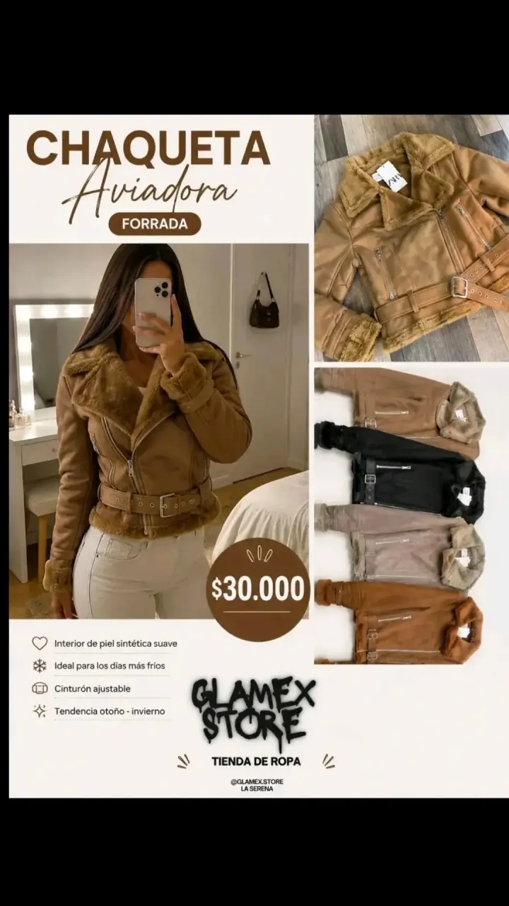 Chaqueta Aviadora Forrada Mujer Color Camel