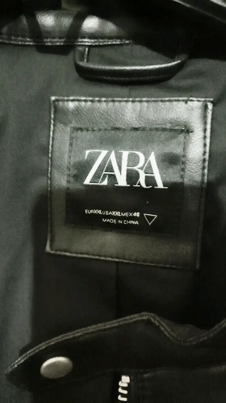 Chaqueta de cuero negra Zara para hombre - 2