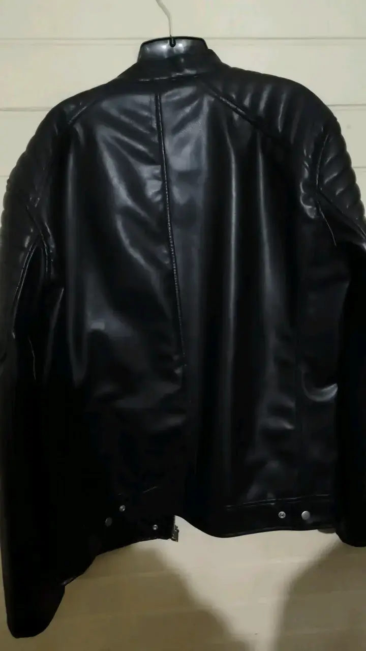 Chaqueta de cuero negra Zara para hombre - 3