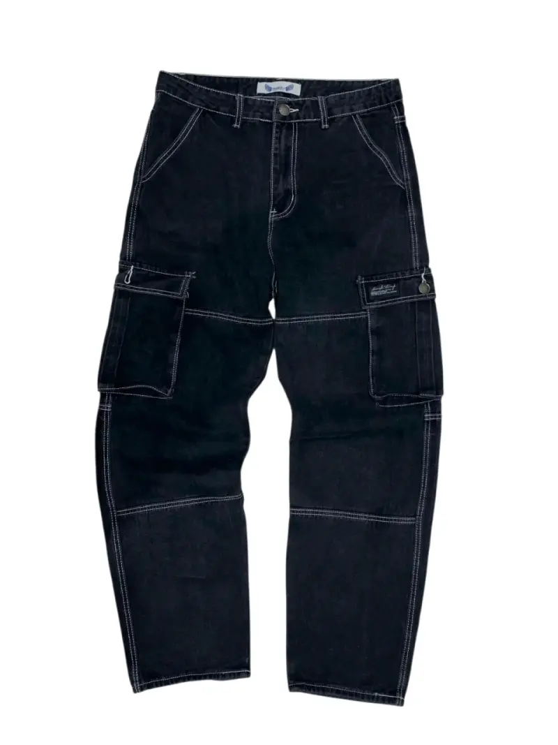 Jeans Cargo Baggy/Relaxedfit Negro - Streetwear - 1