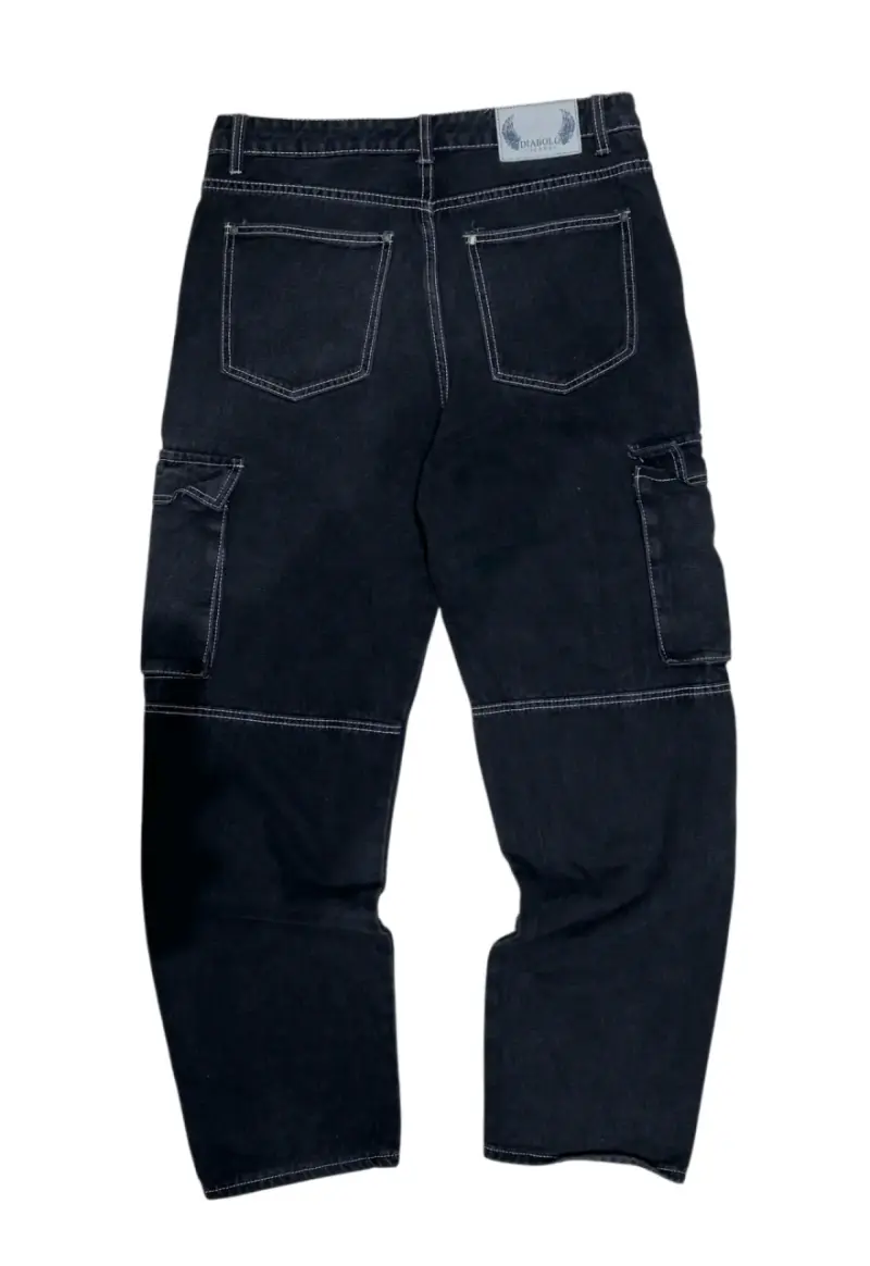 Jeans Cargo Baggy/Relaxedfit Negro - Streetwear - 2