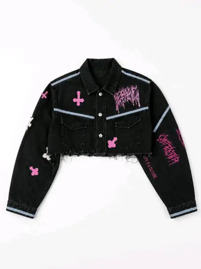 Chaqueta de mezclilla crop - miniatura 1