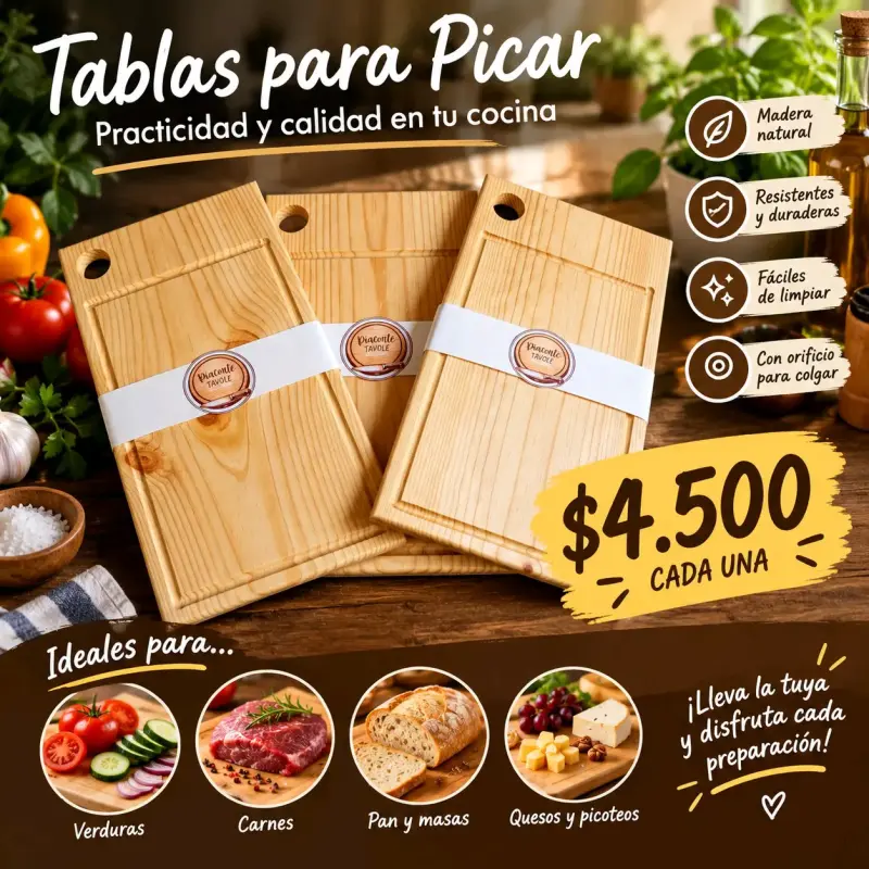 Tablas de Madera parara picar ,bandeja desayuno - 1