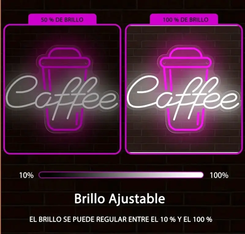 Letrero Neón Caffe nuevo embalado - 4