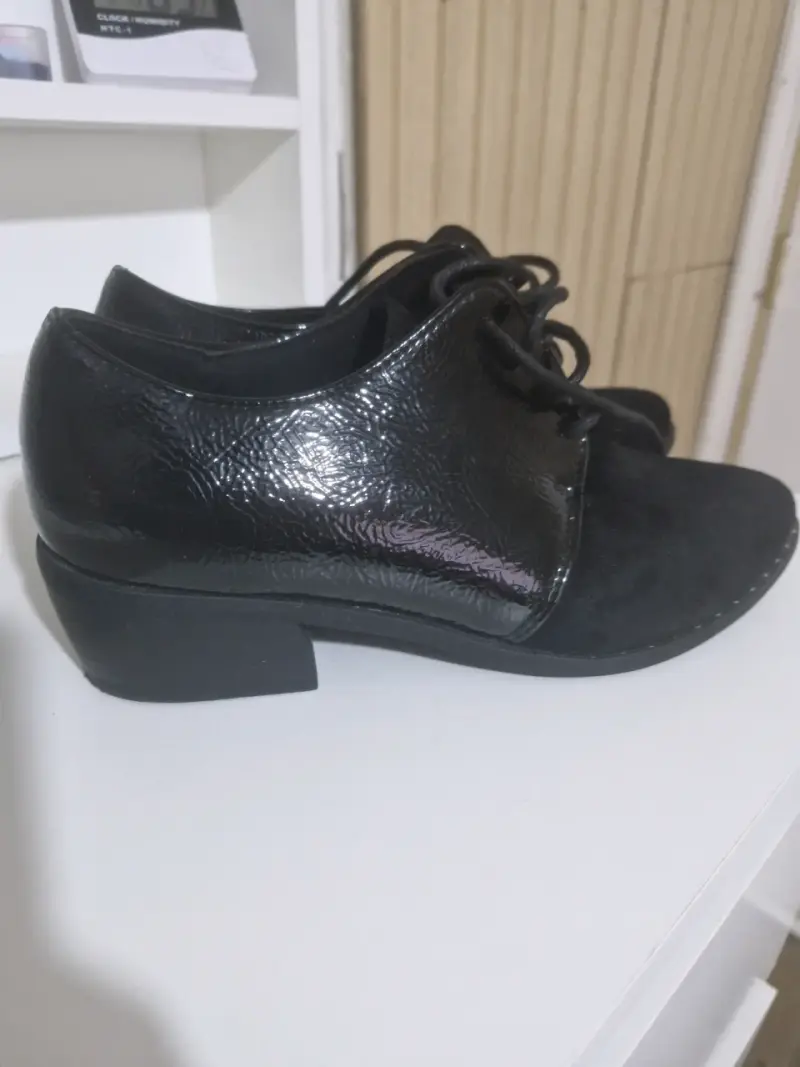 Zapatos de vestir negros con cordones para mujer - 4