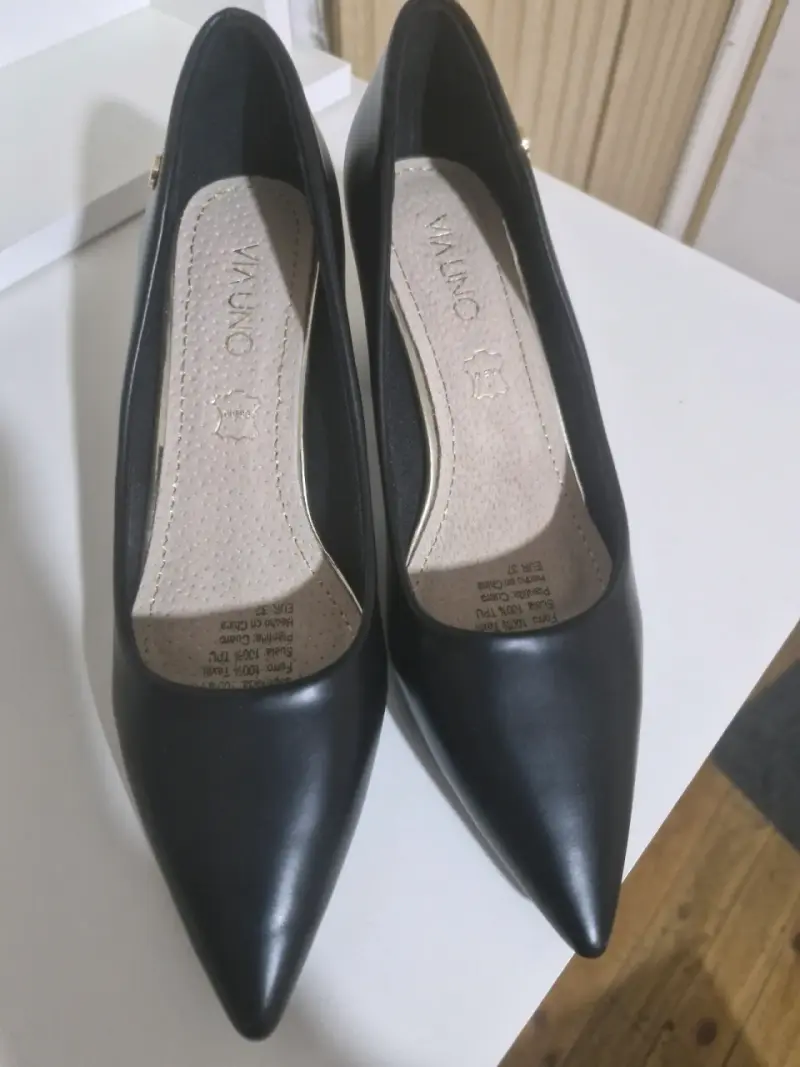 Zapatos de Tacón Negro Via Uno Elegantes - 3