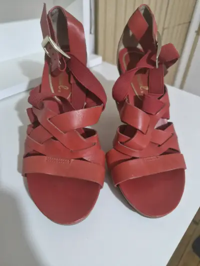 Sandalias de tacón rojo para mujer Gacel - miniatura 1