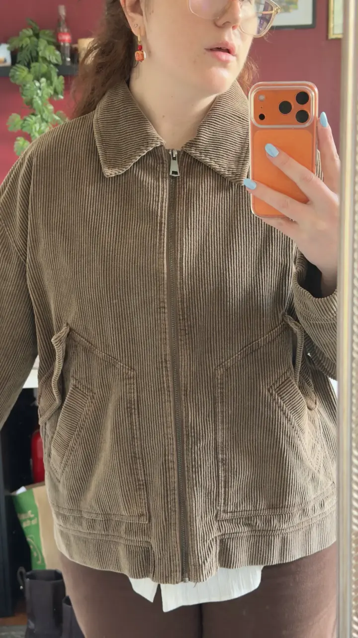 Chaqueta de pana marrón para mujer - 4