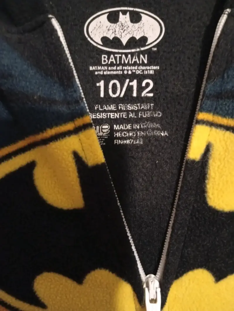 Pijama Entero Infantil Batman Talla 10/12 - 2