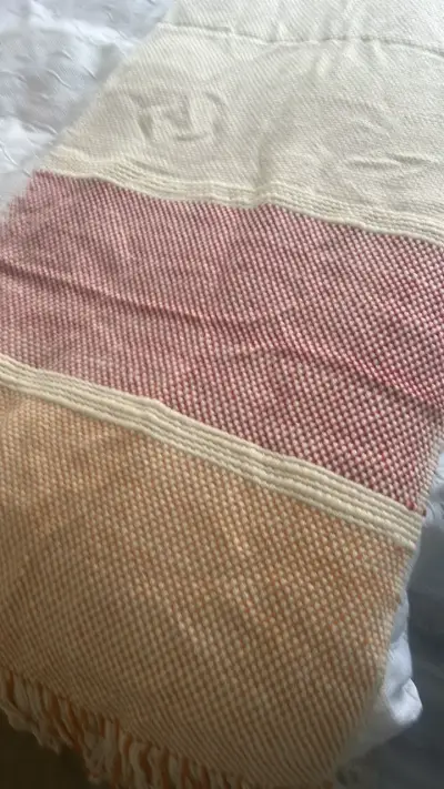 Piecera Manta tejida a mano con flecos - miniatura 3