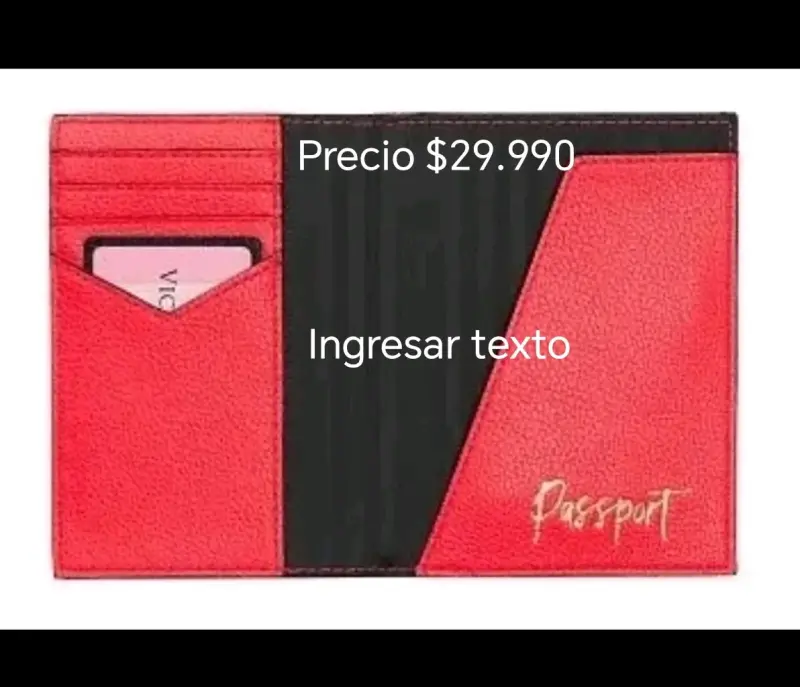 Portapasaporte rojo Victoria's Secret con tachas - 5