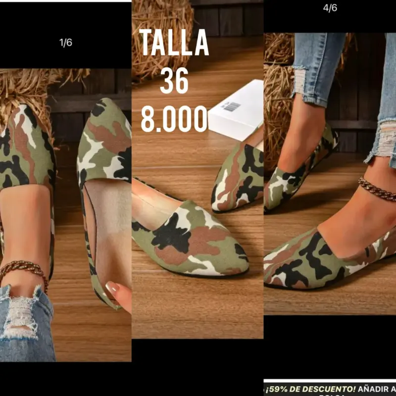 Zapatos planos camuflados talla 36 - 1