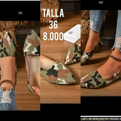 Zapatos planos camuflados talla 36 - miniatura 1