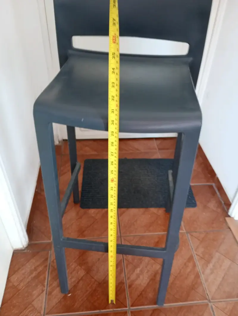Silla alta de bar gris moderna - 4