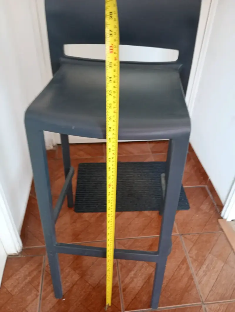 Silla alta de bar gris moderna - 5