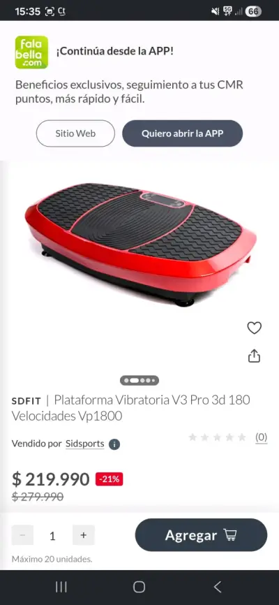 Plataforma Vibratoria SDFIT V3 Pro 3D 180 Velocidades - miniatura 2
