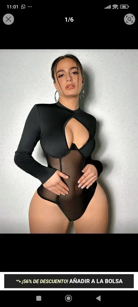 Body negro con transparencias y pantalones talla 28 - 1