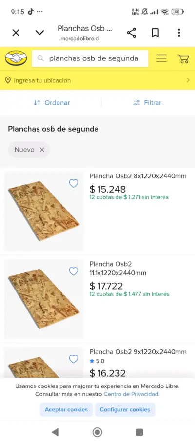 Plancha OSB 8mm 122x244cm para Construcción - miniatura 1