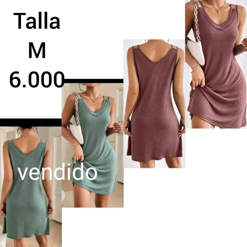 Vestido casual sin mangas talla M - 2