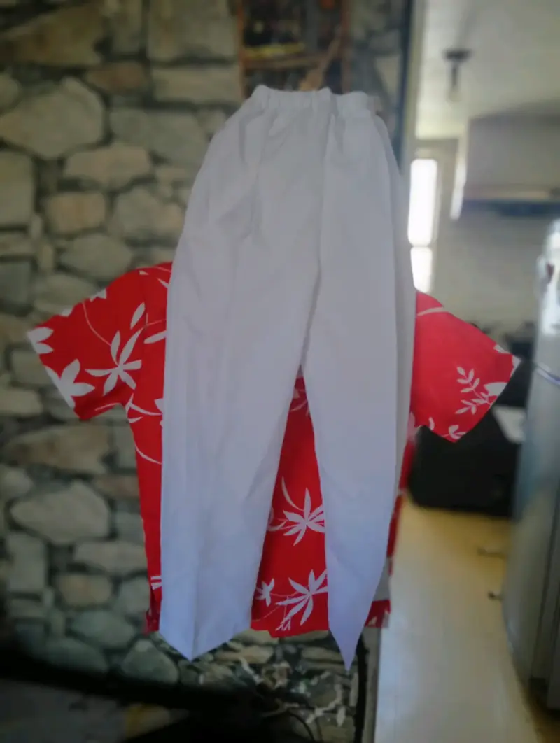 Conjunto de Camisa Hawaiana Roja y Pantalón Blanco - 2