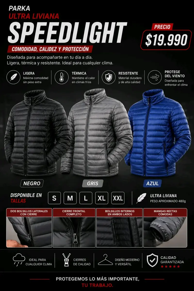 Parka Speedlight ultra liviana impermeable termica - 1