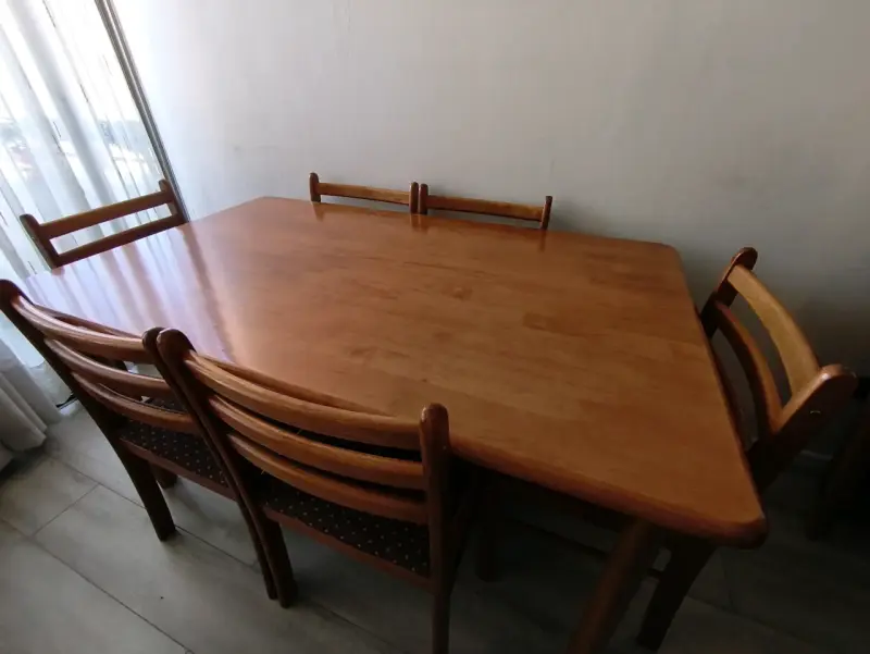 Juego de comedor de madera con 6 sillas - 3