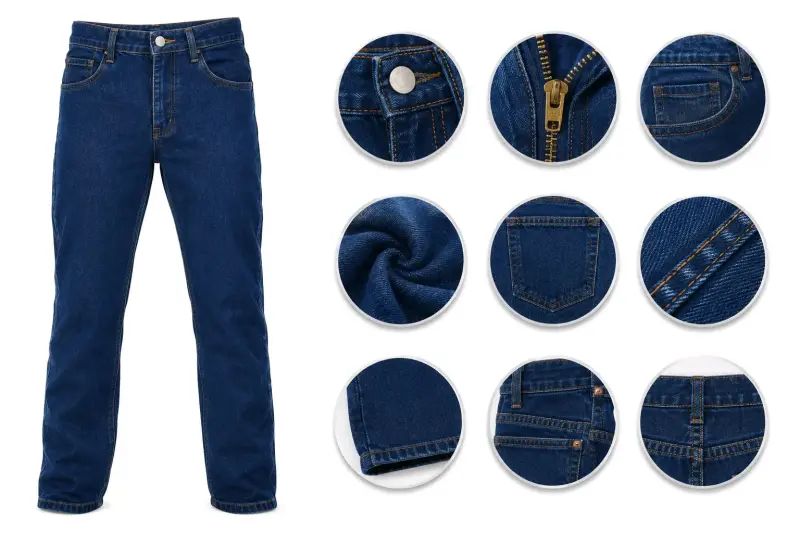 Jeans azul oscuro unisex de mezclilla - 3