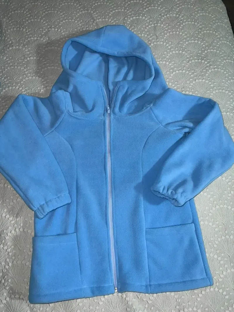 Chaqueta polar celeste  con capucha - 2