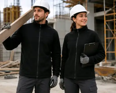 Chaqueta polar negra unisex para trabajo - miniatura 1