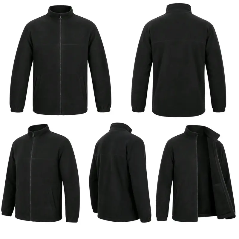 Chaqueta polar negra unisex para trabajo - 3