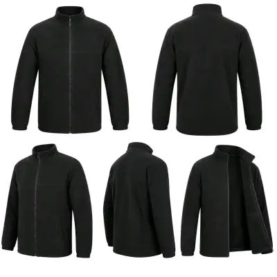 Chaqueta polar negra unisex para trabajo - miniatura 3