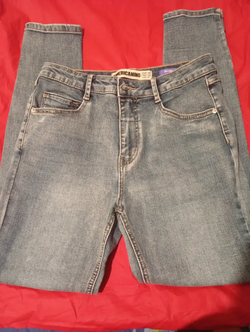 Jeans Americano Talla 38 Azul Claro - 1