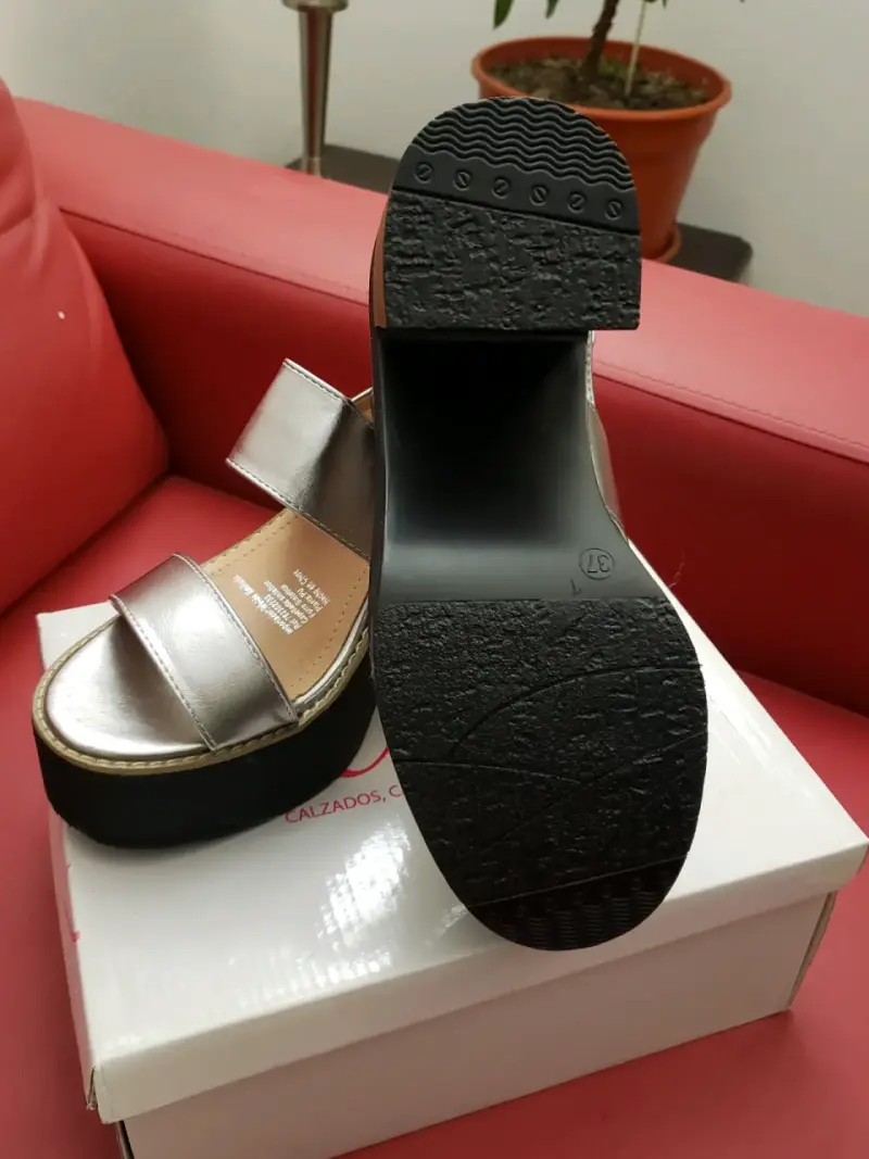 Sandalias plateadas de plataforma para mujer - 2