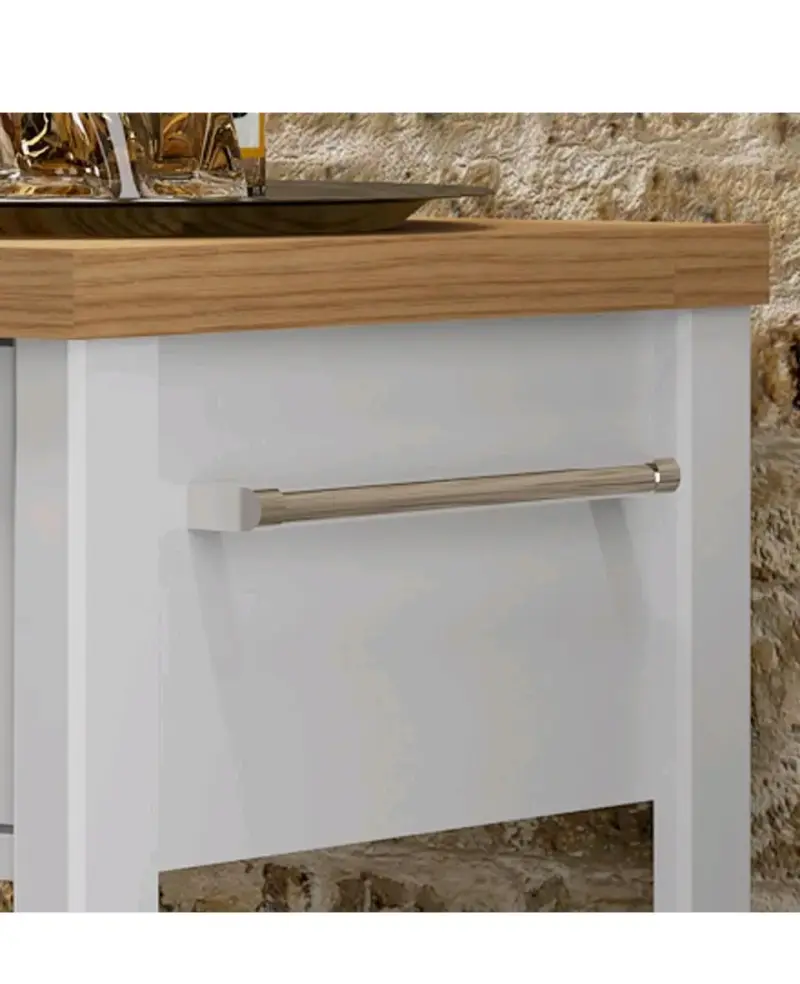 Carro de cocina blanco con ruedas y cajón - 3