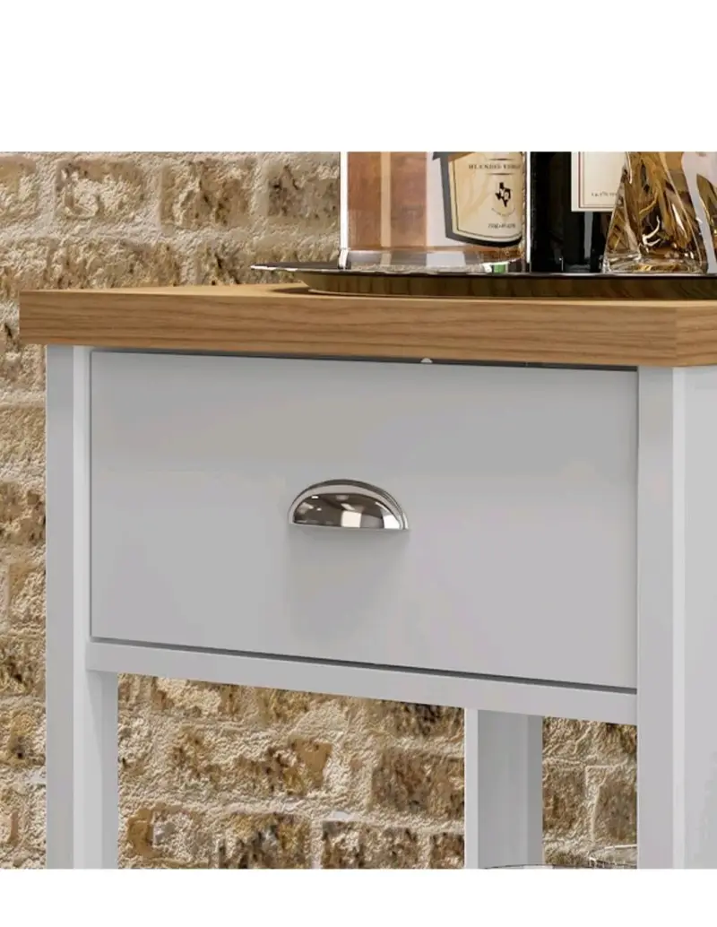 Carro de cocina blanco con ruedas y cajón - 4