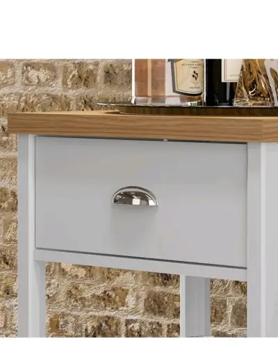 Carro de cocina blanco con ruedas y cajón - miniatura 4