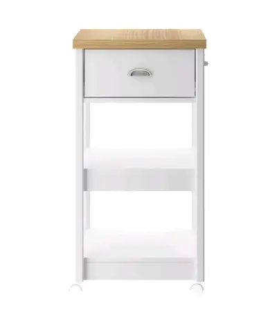 Carro de cocina blanco con ruedas y cajón - miniatura 6
