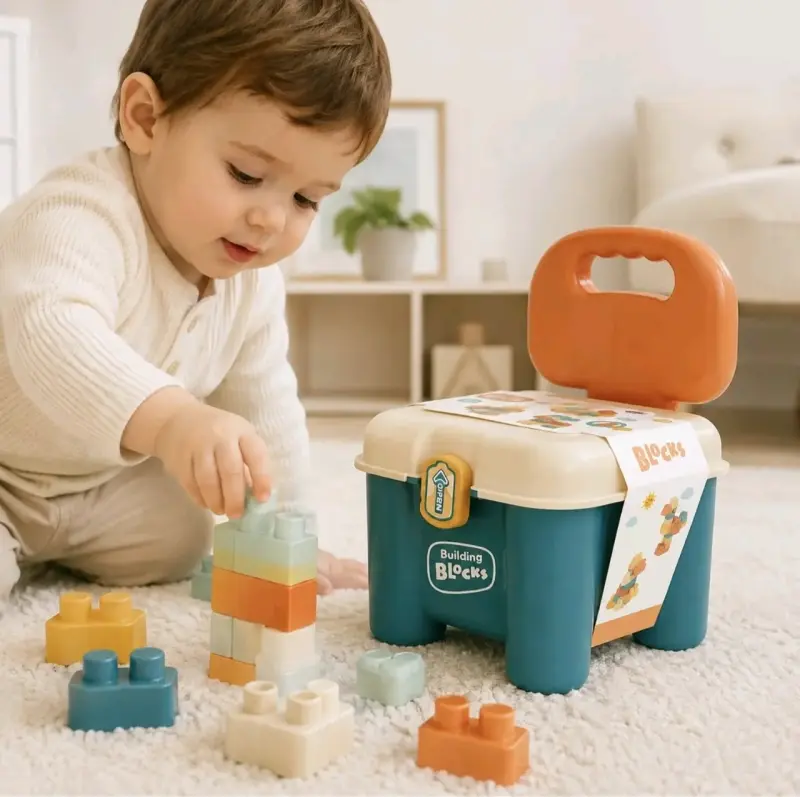 Bloques de construcción para niños con caja - 1