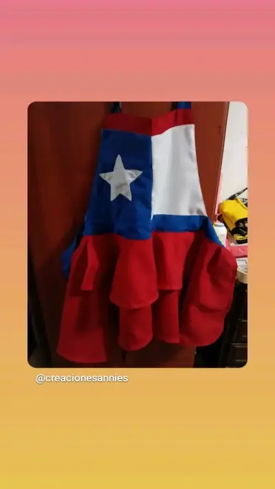 Delantal con diseño de bandera chilena - miniatura 1